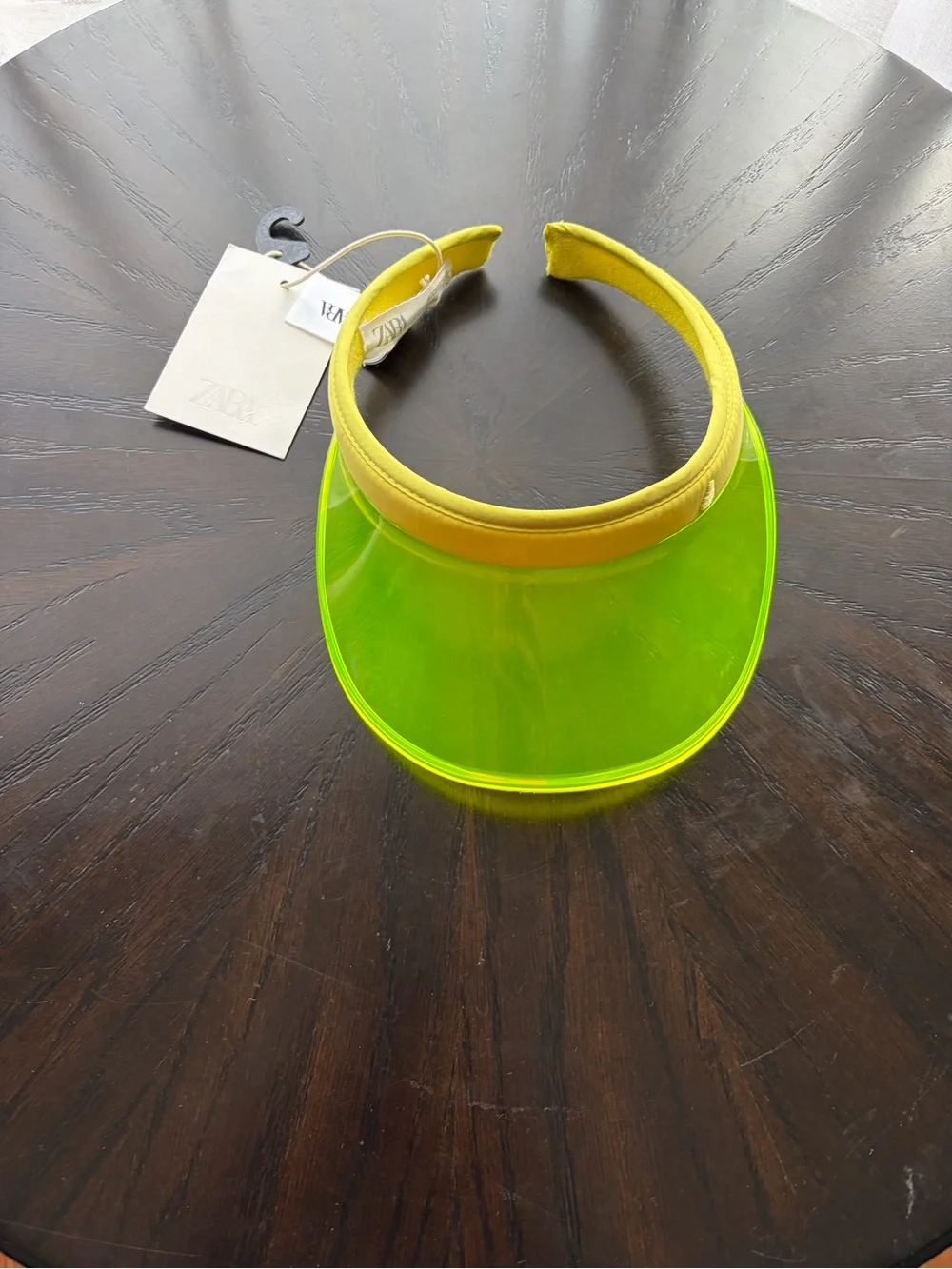 Zara Kids Neon Lime Transparent Visor with Yellow Band